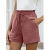 imageANRABESS Womens Shorts Casual Summer High Waisted Elastic Drawstring Comfy Lounge Wide Leg Short Pants Beach Vacation ClothesDusty Rose
