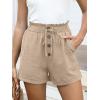 imageANRABESS Womens Shorts Casual Summer High Waisted Elastic Drawstring Comfy Lounge Wide Leg Short Pants Beach Vacation ClothesParchment