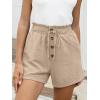 imageANRABESS Womens Shorts Casual Summer High Waisted Elastic Drawstring Comfy Lounge Wide Leg Short Pants Beach Vacation ClothesParchment