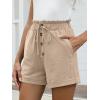 imageANRABESS Womens Shorts Casual Summer High Waisted Elastic Drawstring Comfy Lounge Wide Leg Short Pants Beach Vacation ClothesParchment