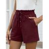 imageANRABESS Womens Shorts Casual Summer High Waisted Elastic Drawstring Comfy Lounge Wide Leg Short Pants Beach Vacation ClothesWine Red