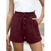 imageANRABESS Womens Shorts Casual Summer High Waisted Elastic Drawstring Comfy Lounge Wide Leg Short Pants Beach Vacation ClothesWine Red