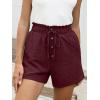 imageANRABESS Womens Shorts Casual Summer High Waisted Elastic Drawstring Comfy Lounge Wide Leg Short Pants Beach Vacation ClothesWine Red