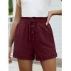 imageANRABESS Womens Shorts Casual Summer High Waisted Elastic Drawstring Comfy Lounge Wide Leg Short Pants Beach Vacation ClothesWine Red