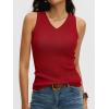 imageANRABESS Womens Wool Blend Tank Tops V Neck Sleeveless Sweater Business Casual Work Knit Shirts Slim Fit 2026 Summer OutfitsRed