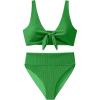 imageANRABESS Bikini Sets for Women Summer High Waisted 2 Piece Bathing Suit Ribbed Tie Knot Swimsuit 2026 Beach Vacation SwimwearGreen