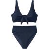 imageANRABESS Bikini Sets for Women Summer High Waisted 2 Piece Bathing Suit Ribbed Tie Knot Swimsuit 2026 Beach Vacation SwimwearNavy Blue