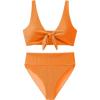 imageANRABESS Bikini Sets for Women Summer High Waisted 2 Piece Bathing Suit Ribbed Tie Knot Swimsuit 2026 Beach Vacation SwimwearOrange