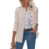 imageANRABESS Womens Cardigans 2026 Fall Dressy Casual Long Sleeve Crewneck Button Down Open Front Soft Knit Cardigan SweatersAlmond