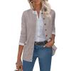 imageANRABESS Womens Cardigans 2026 Fall Dressy Casual Long Sleeve Crewneck Button Down Open Front Soft Knit Cardigan SweatersBright Camel