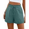 imageANRABESS Womens Shorts Casual Summer High Waisted Elastic Drawstring Comfy Lounge Wide Leg Short Pants Beach Vacation ClothesLake