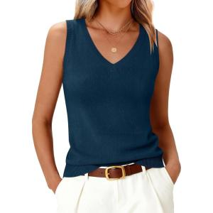 imageANRABESS Womens Wool Blend Tank Tops V Neck Sleeveless Sweater Business Casual Work Knit Shirts Slim Fit 2026 Summer OutfitsDark Teal
