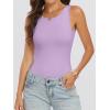 imageANRABESS Bodysuits for Women Summer Sleeveless Slim Fitted Crew Neck Bodysuit Tank Tops 2026 Sexy Going Out Trendy OutfitsLight Purple