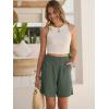 imageANRABESS Linen Shorts for Women Casual Summer High Waisted Wide Leg Lounge Beach Vacation Shorts with Pockets 2026 SpringArmy Green