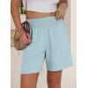 imageANRABESS Linen Shorts for Women Casual Summer High Waisted Wide Leg Lounge Beach Vacation Shorts with Pockets 2026 SpringBaby Blue