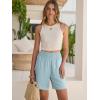 imageANRABESS Linen Shorts for Women Casual Summer High Waisted Wide Leg Lounge Beach Vacation Shorts with Pockets 2026 SpringBaby Blue