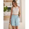 imageANRABESS Linen Shorts for Women Casual Summer High Waisted Wide Leg Lounge Beach Vacation Shorts with Pockets 2026 SpringBaby Blue