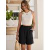 imageANRABESS Linen Shorts for Women Casual Summer High Waisted Wide Leg Lounge Beach Vacation Shorts with Pockets 2026 SpringBlack