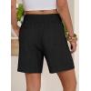 imageANRABESS Linen Shorts for Women Casual Summer High Waisted Wide Leg Lounge Beach Vacation Shorts with Pockets 2026 SpringBlack