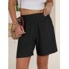 imageANRABESS Linen Shorts for Women Casual Summer High Waisted Wide Leg Lounge Beach Vacation Shorts with Pockets 2026 SpringBlack