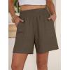 imageANRABESS Linen Shorts for Women Casual Summer High Waisted Wide Leg Lounge Beach Vacation Shorts with Pockets 2026 SpringCoffee