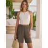 imageANRABESS Linen Shorts for Women Casual Summer High Waisted Wide Leg Lounge Beach Vacation Shorts with Pockets 2026 SpringCoffee