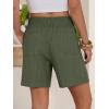 imageANRABESS Linen Shorts for Women Casual Summer High Waisted Wide Leg Lounge Beach Vacation Shorts with Pockets 2026 SpringDeep Green