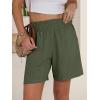 imageANRABESS Linen Shorts for Women Casual Summer High Waisted Wide Leg Lounge Beach Vacation Shorts with Pockets 2026 SpringDeep Green
