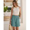 imageANRABESS Linen Shorts for Women Casual Summer High Waisted Wide Leg Lounge Beach Vacation Shorts with Pockets 2026 SpringLake Green