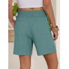 imageANRABESS Linen Shorts for Women Casual Summer High Waisted Wide Leg Lounge Beach Vacation Shorts with Pockets 2026 SpringLake Green