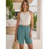 imageANRABESS Linen Shorts for Women Casual Summer High Waisted Wide Leg Lounge Beach Vacation Shorts with Pockets 2026 SpringLake Green