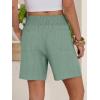 imageANRABESS Linen Shorts for Women Casual Summer High Waisted Wide Leg Lounge Beach Vacation Shorts with Pockets 2026 SpringLight Green