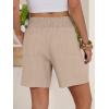 imageANRABESS Linen Shorts for Women Casual Summer High Waisted Wide Leg Lounge Beach Vacation Shorts with Pockets 2026 SpringLight Khaki