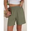 imageANRABESS Linen Shorts for Women Casual Summer High Waisted Wide Leg Lounge Beach Vacation Shorts with Pockets 2026 SpringOlive Green