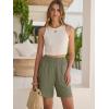 imageANRABESS Linen Shorts for Women Casual Summer High Waisted Wide Leg Lounge Beach Vacation Shorts with Pockets 2026 SpringOlive Green