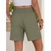 imageANRABESS Linen Shorts for Women Casual Summer High Waisted Wide Leg Lounge Beach Vacation Shorts with Pockets 2026 SpringOlive Green