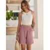 imageANRABESS Linen Shorts for Women Casual Summer High Waisted Wide Leg Lounge Beach Vacation Shorts with Pockets 2026 SpringPink