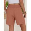 imageANRABESS Linen Shorts for Women Casual Summer High Waisted Wide Leg Lounge Beach Vacation Shorts with Pockets 2026 SpringRust Red