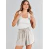 imageANRABESS Linen Shorts for Women Summer Casual Wide Leg Loose High Waist Drawstring Dressy Shorts 2026 Beach Vacation ClothesApricot