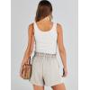 imageANRABESS Linen Shorts for Women Summer Casual Wide Leg Loose High Waist Drawstring Dressy Shorts 2026 Beach Vacation ClothesApricot
