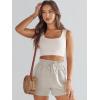 imageANRABESS Linen Shorts for Women Summer Casual Wide Leg Loose High Waist Drawstring Dressy Shorts 2026 Beach Vacation ClothesApricot