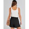 imageANRABESS Linen Shorts for Women Summer Casual Wide Leg Loose High Waist Drawstring Dressy Shorts 2026 Beach Vacation ClothesBlack