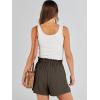 imageANRABESS Linen Shorts for Women Summer Casual Wide Leg Loose High Waist Drawstring Dressy Shorts 2026 Beach Vacation ClothesCoffee