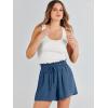 imageANRABESS Linen Shorts for Women Summer Casual Wide Leg Loose High Waist Drawstring Dressy Shorts 2026 Beach Vacation ClothesDeep Blue