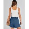 imageANRABESS Linen Shorts for Women Summer Casual Wide Leg Loose High Waist Drawstring Dressy Shorts 2026 Beach Vacation ClothesDeep Blue