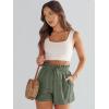 imageANRABESS Linen Shorts for Women Summer Casual Wide Leg Loose High Waist Drawstring Dressy Shorts 2026 Beach Vacation ClothesGreen