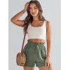 imageANRABESS Linen Shorts for Women Summer Casual Wide Leg Loose High Waist Drawstring Dressy Shorts 2026 Beach Vacation ClothesGreen