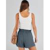 imageANRABESS Linen Shorts for Women Summer Casual Wide Leg Loose High Waist Drawstring Dressy Shorts 2026 Beach Vacation ClothesGrey
