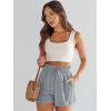 imageANRABESS Linen Shorts for Women Summer Casual Wide Leg Loose High Waist Drawstring Dressy Shorts 2026 Beach Vacation ClothesLight Grey