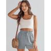 imageANRABESS Linen Shorts for Women Summer Casual Wide Leg Loose High Waist Drawstring Dressy Shorts 2026 Beach Vacation ClothesLight Grey